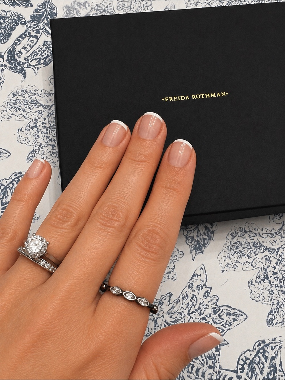 Freida Rothman TRIPLE MARQUISE RING in Silver Rhodium - Picture 2 of 16